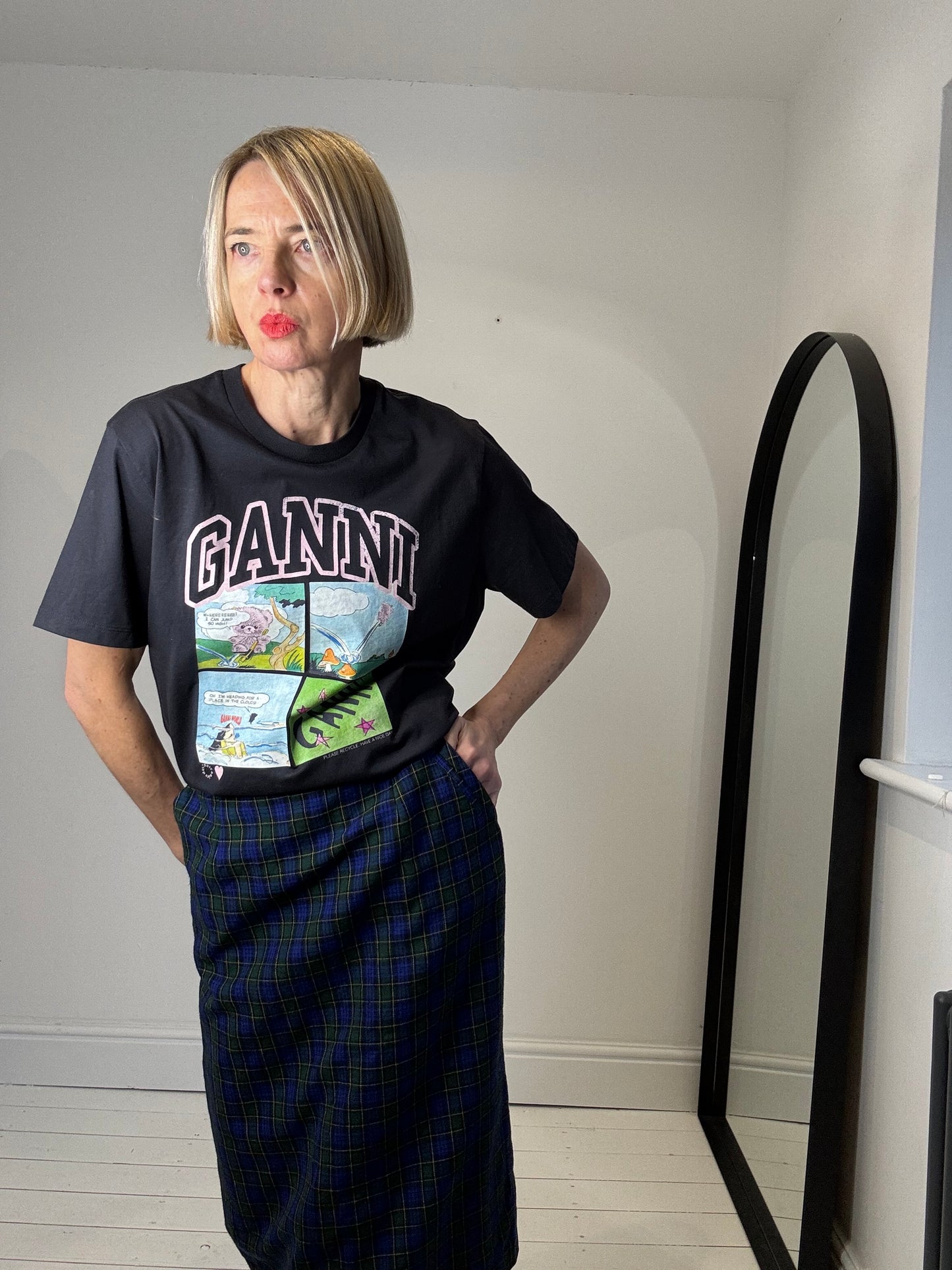 ganni motif t;shirt tee womens 
