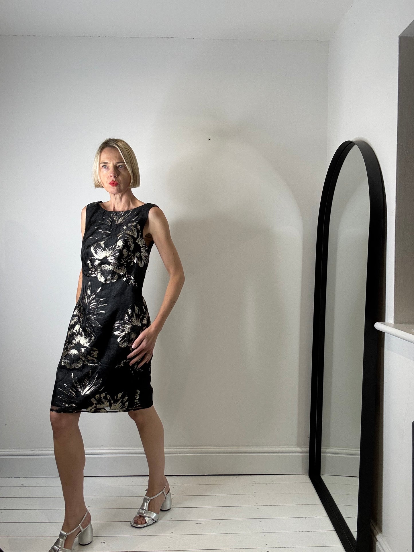 preloved Jacquard v neck pencil dress for women