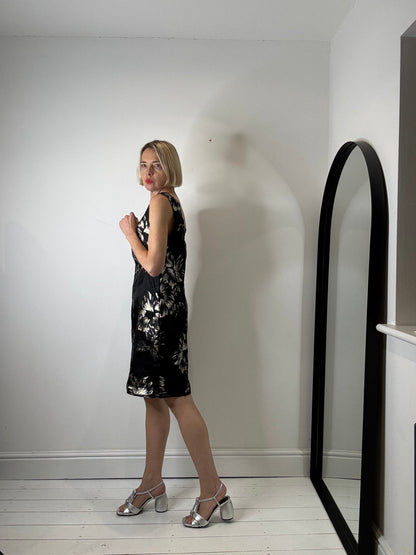 Jacquard v neck pencil dress