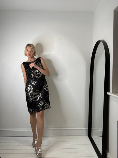 Jacquard v neck pencil dress