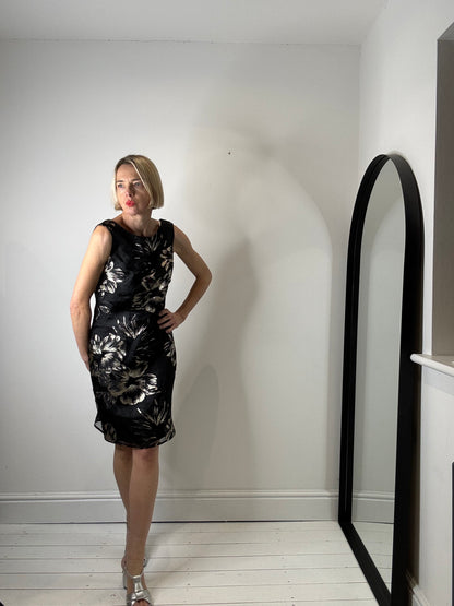 Jacquard v neck pencil dress