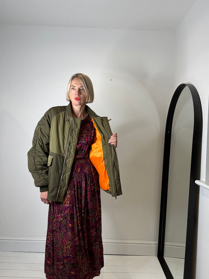 Wadded ruched sleeve jacket