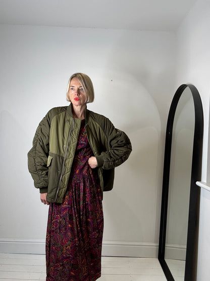 Wadded ruched sleeve jacket