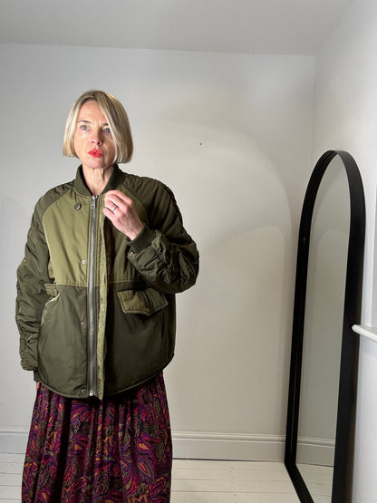 Wadded ruched sleeve jacket