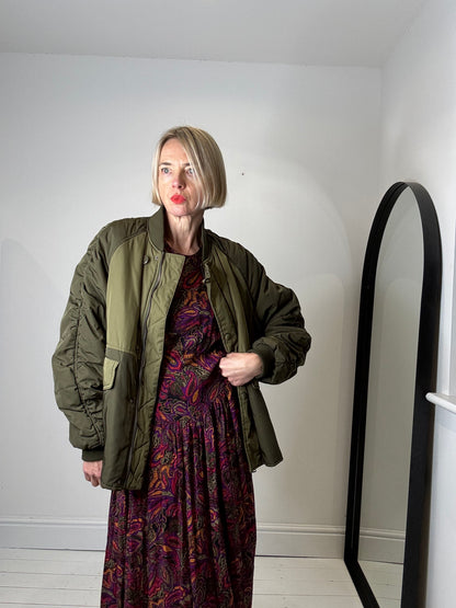 Wadded ruched sleeve jacket