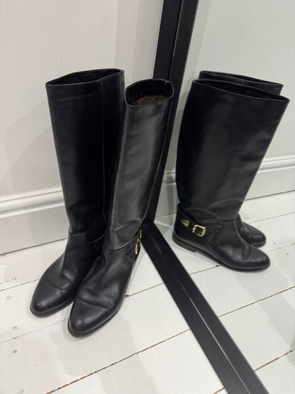 Italian leather knee high boots