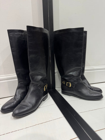 Italian leather knee high boots