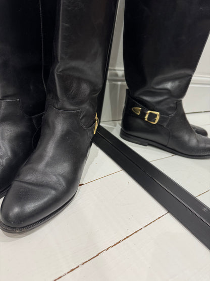 Italian leather knee high boots