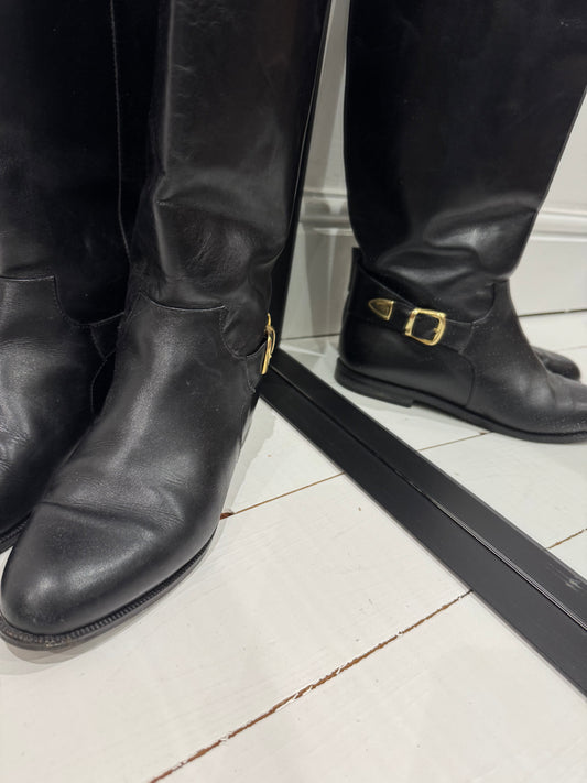 Italian leather knee high boots