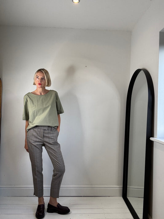 CEFINN wool check trouser