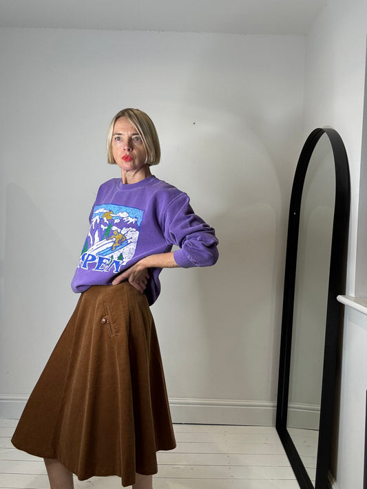 VINTAGE corduroy circle skirt for women