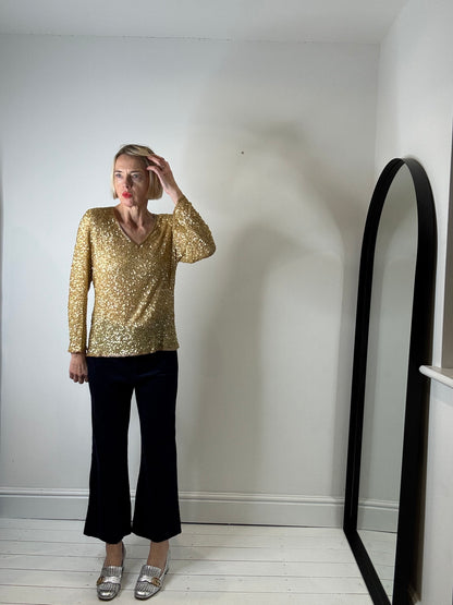 MAXMARA embellished bead & sequin top