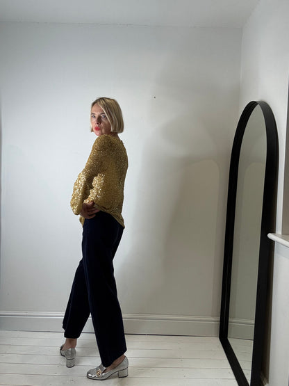 MAXMARA embellished bead & sequin top