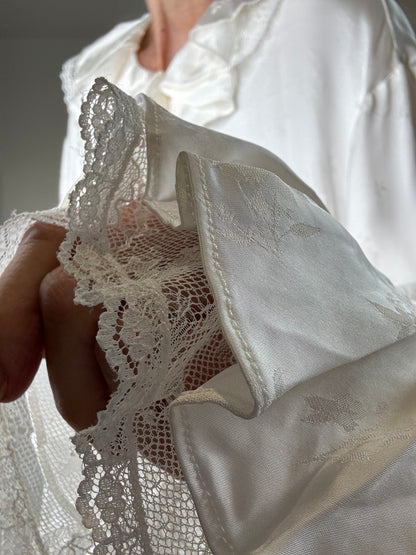 Luxe satin jacquard blouse