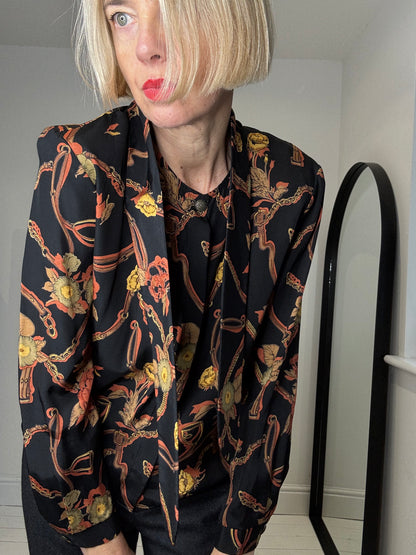 Equestrian print blouse