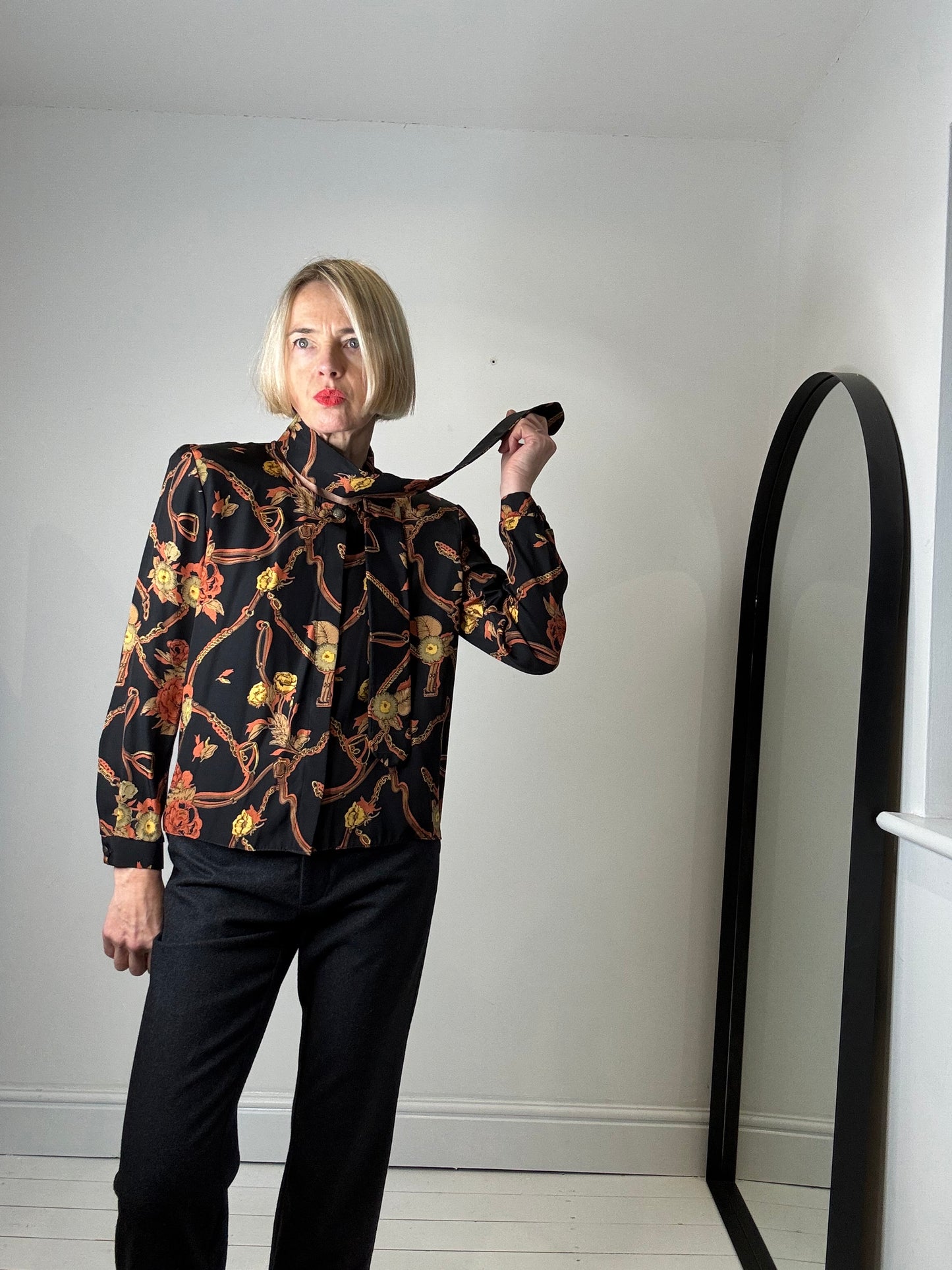 Equestrian print blouse