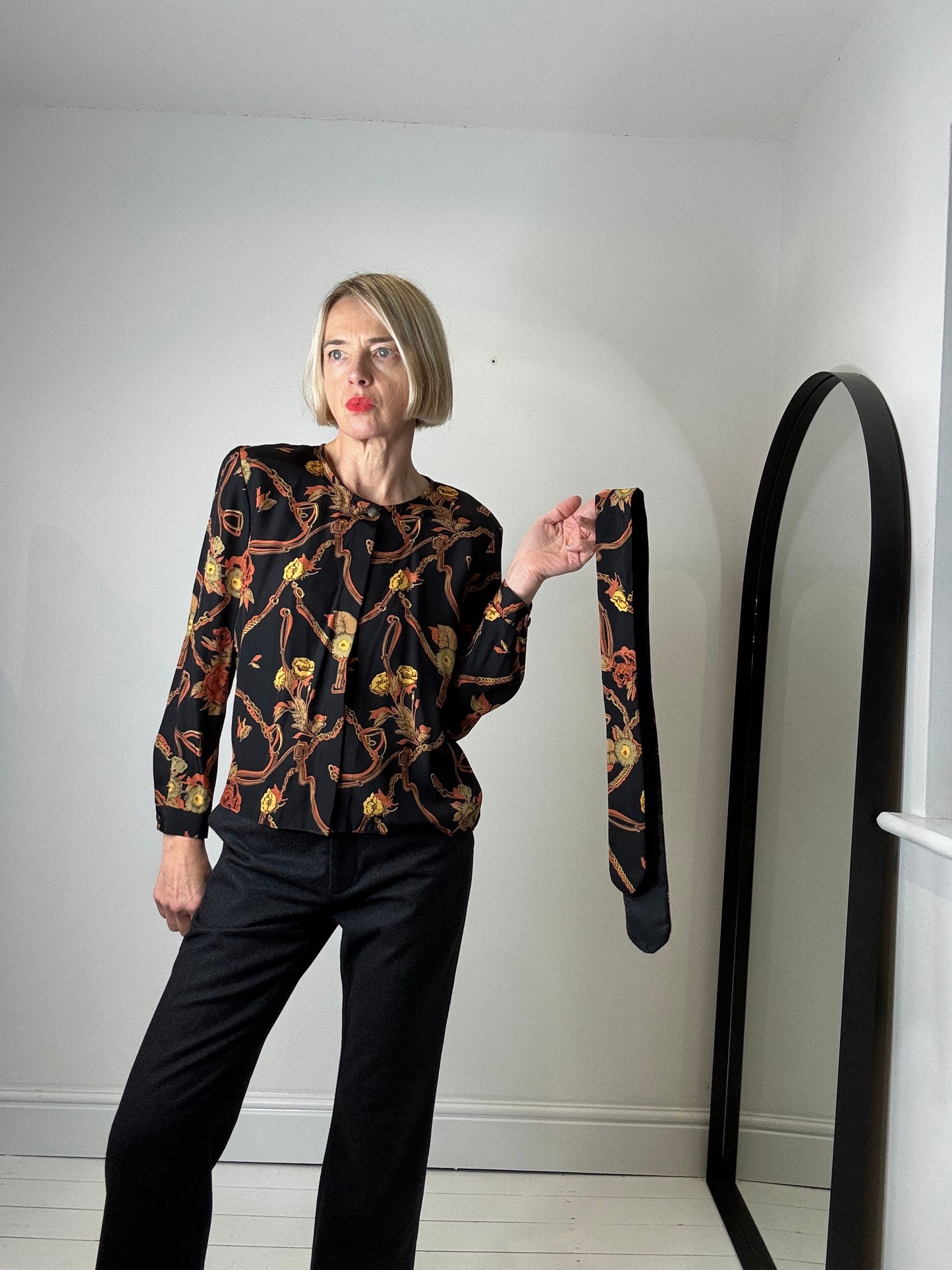 Equestrian print blouse