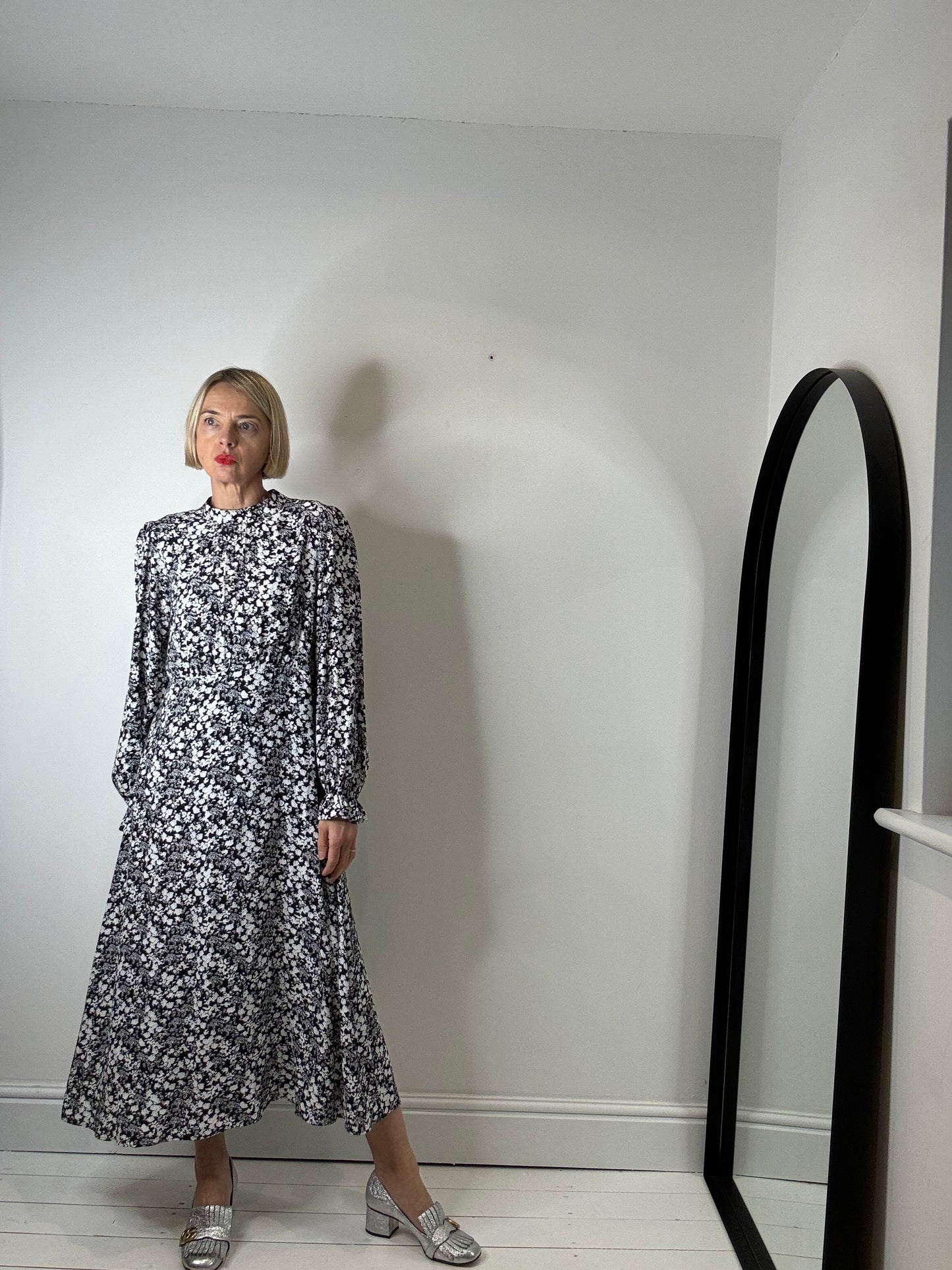 Mono floral print midi dress