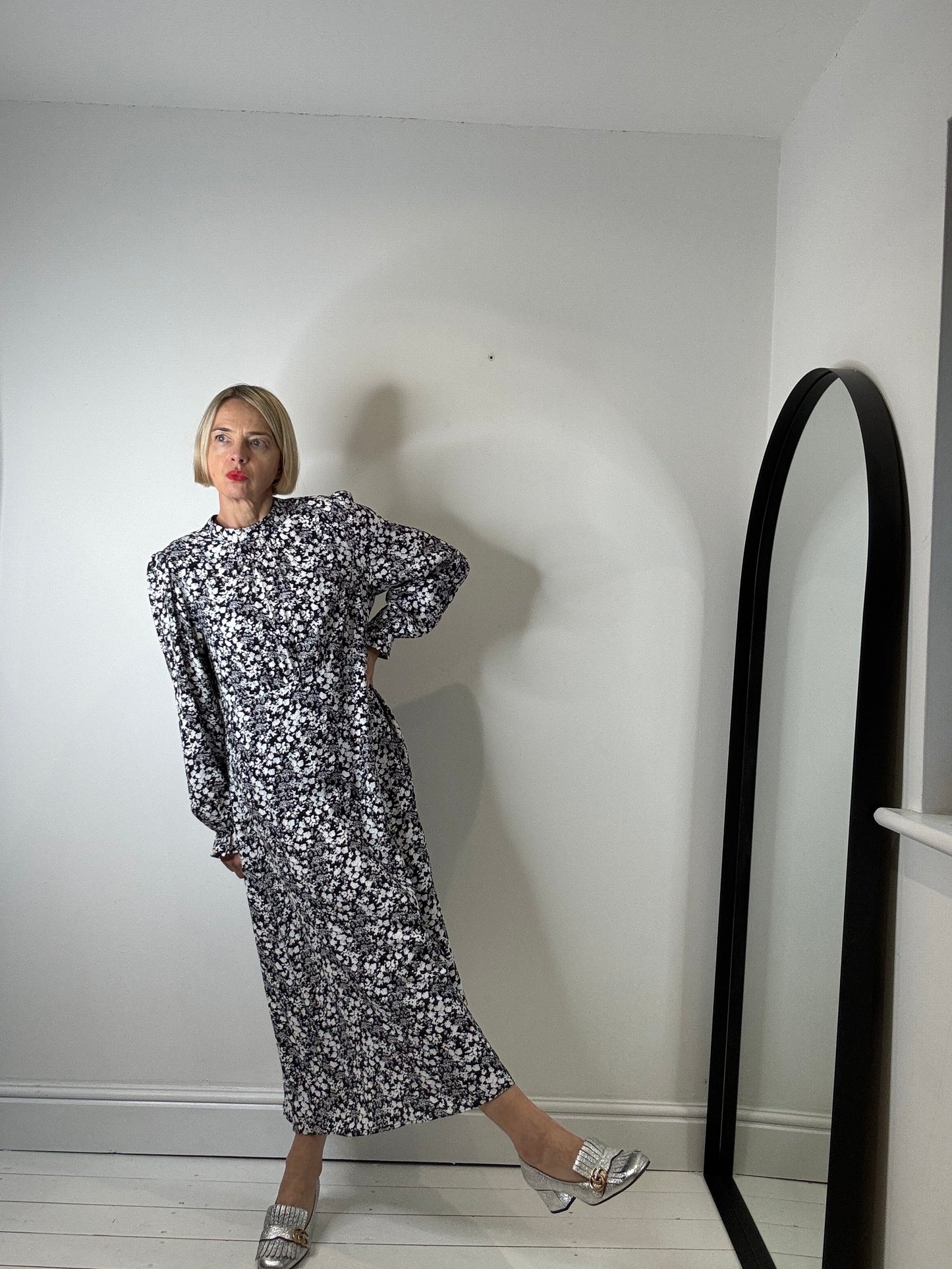 Mono floral print midi dress