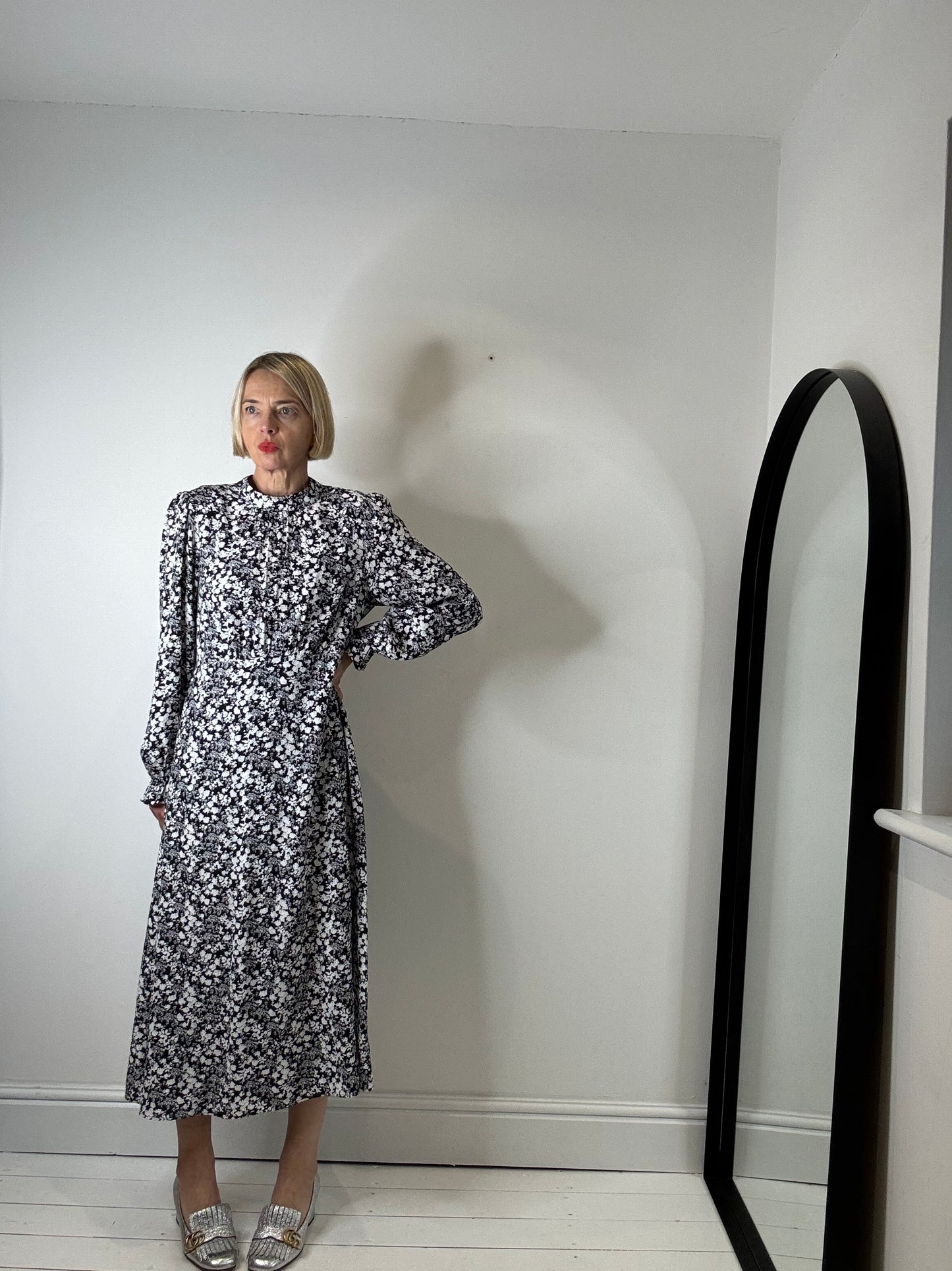 Mono floral print midi dress