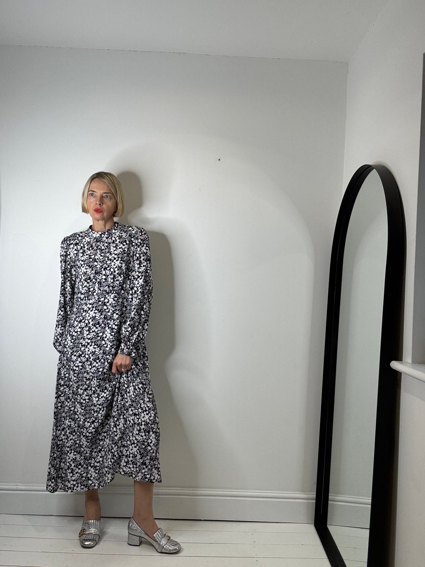 Mono floral print midi dress