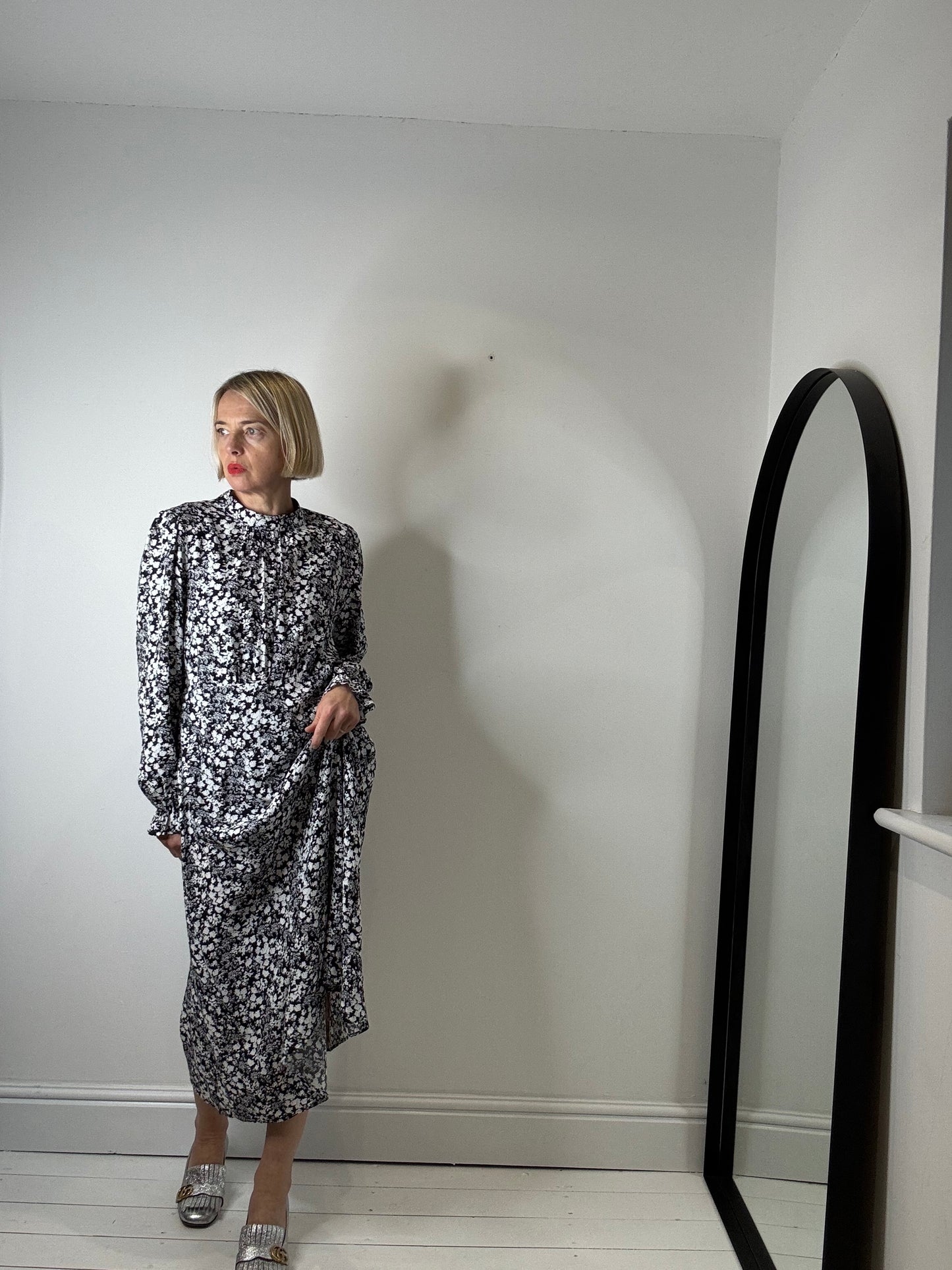 Mono floral print midi dress