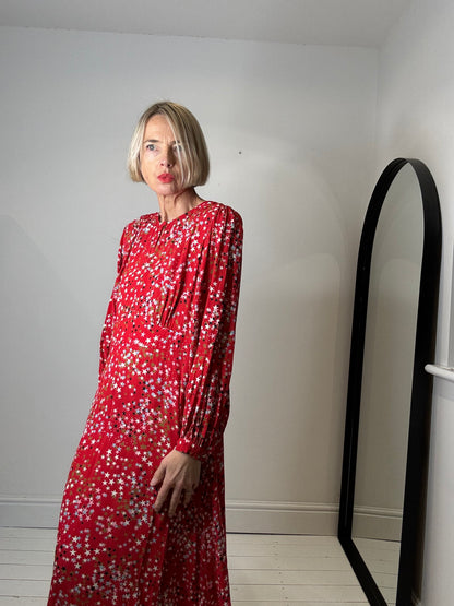 GHOST COLLAB star print midi dress