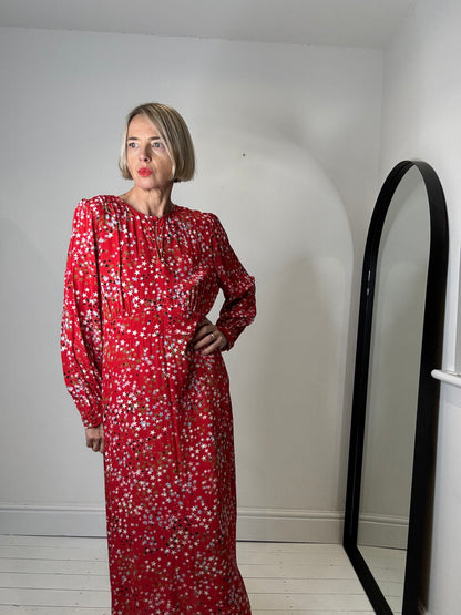 GHOST COLLAB star print midi dress