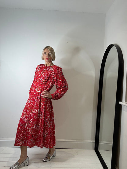 GHOST COLLAB star print midi dress