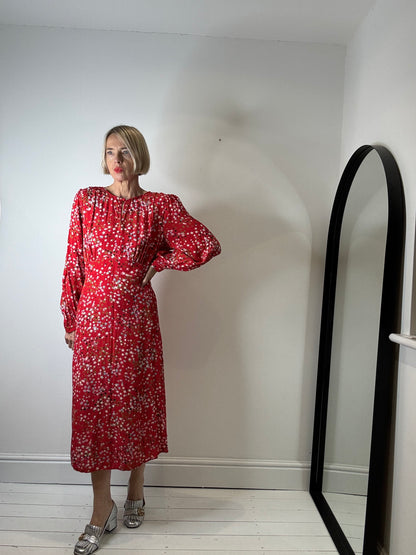 GHOST COLLAB star print midi dress