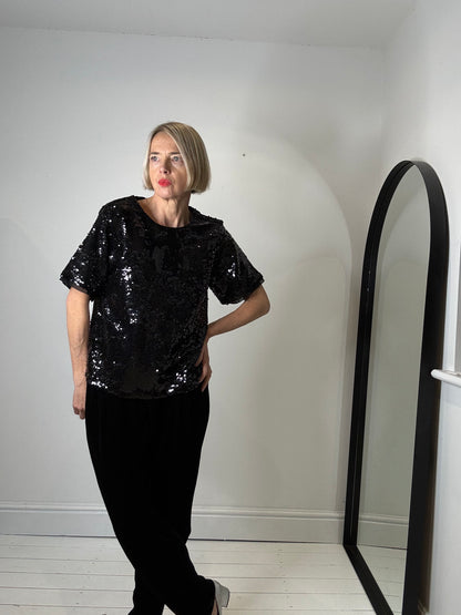 Fully lined sequin tee