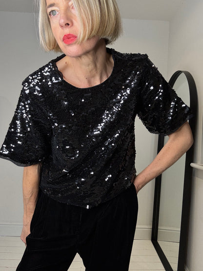 Fully lined sequin tee