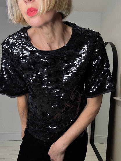 Fully lined sequin tee