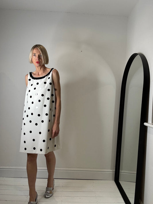 JAEGER BOUTIQUE disc sequin ivory shift dress